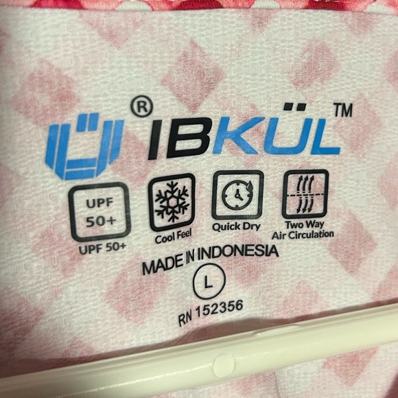 IBKUL Women's Large Gingham Check Print Long Sleeve Mock Neck Red White 1/4 Zip - Picture 6 of 10